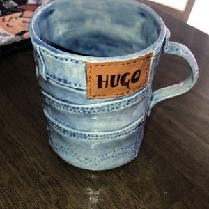 Hugo blue denim ceramic mug